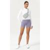 imageODODOS Womens Tummy Control Yoga Shorts 20 with Pockets High Waist Athletic Workout Shorts5quot  8quot  10quot InseamLilac Smoke