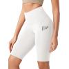 imageODODOS Womens Tummy Control Yoga Shorts 20 with Pockets High Waist Athletic Workout Shorts5quot  8quot  10quot InseamWhite