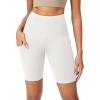 imageODODOS Womens Tummy Control Yoga Shorts 20 with Pockets High Waist Athletic Workout Shorts5quot  8quot  10quot InseamWhite