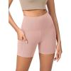 imageODODOS Womens Tummy Control Yoga Shorts 20 with Pockets High Waist Athletic Workout Shorts5quot  8quot  10quot InseamDusty Pink