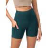 imageODODOS Womens Tummy Control Yoga Shorts 20 with Pockets High Waist Athletic Workout Shorts5quot  8quot  10quot InseamWave Forest Teal
