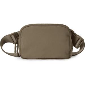 imageODODOS Unisex Mini Belt Bag with Adjustable Strap Small Fanny Pack for Workout Running Traveling Hiking IvoryBracken