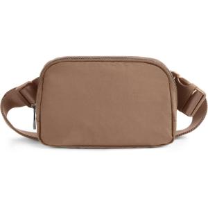 imageODODOS Unisex Mini Belt Bag with Adjustable Strap Small Fanny Pack for Workout Running Traveling Hiking IvoryBrown