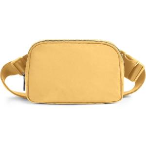 imageODODOS Unisex Mini Belt Bag with Adjustable Strap Small Fanny Pack for Workout Running Traveling Hiking IvoryBuff Yellow