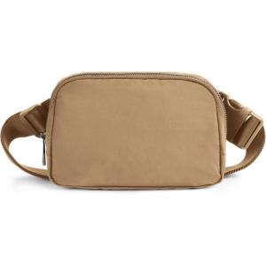 imageODODOS Unisex Mini Belt Bag with Adjustable Strap Small Fanny Pack for Workout Running Traveling Hiking IvoryCaramel