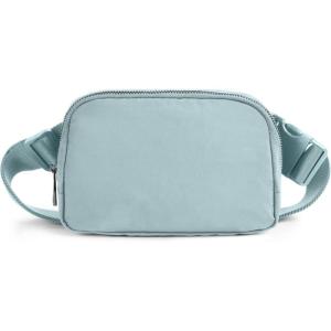 imageODODOS Unisex Mini Belt Bag with Adjustable Strap Small Fanny Pack for Workout Running Traveling Hiking IvoryStone Blue