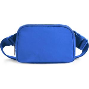 imageODODOS Unisex Mini Belt Bag with Adjustable Strap Small Fanny Pack for Workout Running Traveling Hiking IvoryWild Blue