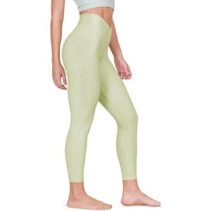 imageODODOS Womens Cross Waist Yoga Leggings with Inner Pocket 23quot25quot28quot Gathered Crossover Workout Yoga PantsChevron Lime