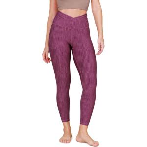 imageODODOS Womens Cross Waist Yoga Leggings with Inner Pocket 23quot25quot28quot Gathered Crossover Workout Yoga PantsChevron Plum