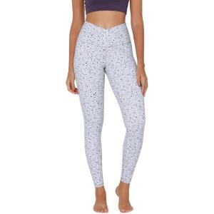 imageODODOS Womens Cross Waist Yoga Leggings with Inner Pocket 23quot25quot28quot Gathered Crossover Workout Yoga PantsDalmatian