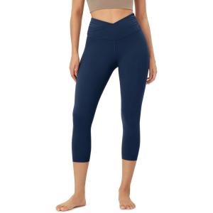 imageODODOS Womens Cross Waist Yoga Leggings with Inner Pocket 23quot25quot28quot Gathered Crossover Workout Yoga PantsNavy