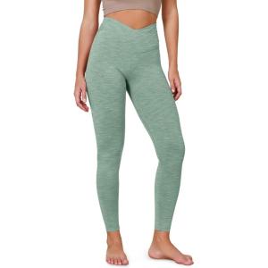 imageODODOS Womens Cross Waist Yoga Leggings with Inner Pocket 23quot25quot28quot Gathered Crossover Workout Yoga PantsSpacedye Jade