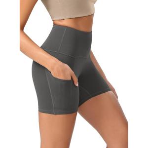 imageODODOS Womens Tummy Control Yoga Shorts 20 with Pockets High Waist Athletic Workout Shorts5quot  8quot  10quot InseamCharcoal