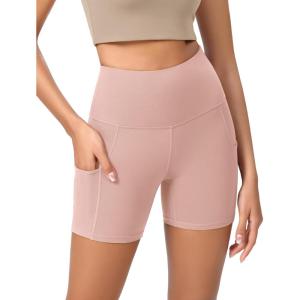imageODODOS Womens Tummy Control Yoga Shorts 20 with Pockets High Waist Athletic Workout Shorts5quot  8quot  10quot InseamDusty Pink