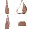 imageODODOS Daily Sling Bag with Adjustable Straps Crossbody Chest Bag Lightweight Small Backpack for Casual Traveling HikingBrown