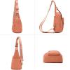 imageODODOS Daily Sling Bag with Adjustable Straps Crossbody Chest Bag Lightweight Small Backpack for Casual Traveling HikingDusty Orange