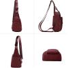 imageODODOS Daily Sling Bag with Adjustable Straps Crossbody Chest Bag Lightweight Small Backpack for Casual Traveling HikingWine