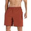 imageODODOS Mens Athletic Shorts with Pockets 5quot  7quot Inseam Quick Dry Lightweight Workout Gym Running ShortsRust