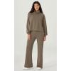 imageODODOS Modal Soft Split Hem Turtleneck Sweatshirts for Women Long Sleeve Casual Pullover TopEspresso