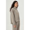 imageODODOS Modal Soft Split Hem Turtleneck Sweatshirts for Women Long Sleeve Casual Pullover TopKhaki