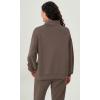 imageODODOS Modal Soft Split Hem Turtleneck Sweatshirts for Women Long Sleeve Casual Pullover TopWood Brown
