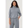imageODODOS Womens Modal Soft Cinchable Sweatshirts Half Zipper Funnel Neck Oversize Pullover with PocketsGrey Blue