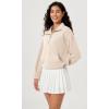 imageODODOS Womens Modal Soft Cinchable Sweatshirts Half Zipper Funnel Neck Oversize Pullover with PocketsIvory