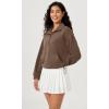 imageODODOS Womens Modal Soft Cinchable Sweatshirts Half Zipper Funnel Neck Oversize Pullover with PocketsNutria