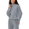 imageODODOS Womens Modal Soft Cinchable Sweatshirts Half Zipper Funnel Neck Oversize Pullover with PocketsGrey Blue