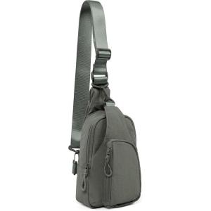 imageODODOS Daily Sling Bag with Adjustable Straps Crossbody Chest Bag Lightweight Small Backpack for Casual Traveling HikingCharcoal