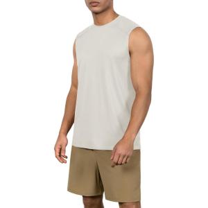 imageODODOS Mens Quick Dry Athletic Tank Tops UPF 50 Sun Protection SPF Workout Sleeveless Muscle ShirtsBeige