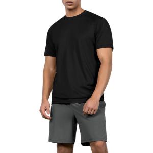 imageODODOS Mens Quick Dry Short Sleeve Shirts UPF 50 Sun Protection SPF Athletic Tops Workout TShirtsBlack