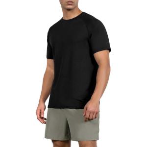imageODODOS Mens Quick Dry Short Sleeve Shirts UPF 50 Sun Protection SPF Athletic Tops Workout TShirtsBlack Heather