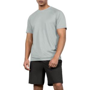 imageODODOS Mens Quick Dry Short Sleeve Shirts UPF 50 Sun Protection SPF Athletic Tops Workout TShirtsGrey