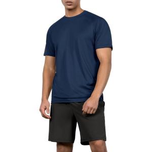 imageODODOS Mens Quick Dry Short Sleeve Shirts UPF 50 Sun Protection SPF Athletic Tops Workout TShirtsNavy