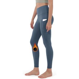 imageODODOS ODTHERMAL Womens Fleece Lined Yoga Pants with Pockets  25quot  28quot High Waisted Warm Workout LeggingsInk Blue