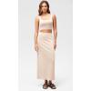 imageODODOS Modal Soft Maxi Skirt for Women Back Slit High Waist Casual Long Pencil SkirtsBeige
