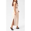 imageODODOS Modal Soft Maxi Skirt for Women Back Slit High Waist Casual Long Pencil SkirtsBeige