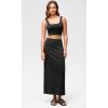 imageODODOS Modal Soft Maxi Skirt for Women Back Slit High Waist Casual Long Pencil SkirtsBlack