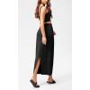 imageODODOS Modal Soft Maxi Skirt for Women Back Slit High Waist Casual Long Pencil SkirtsBlack