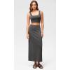imageODODOS Modal Soft Maxi Skirt for Women Back Slit High Waist Casual Long Pencil SkirtsCharcoal