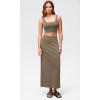 imageODODOS Modal Soft Maxi Skirt for Women Back Slit High Waist Casual Long Pencil SkirtsEspresso