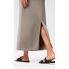 imageODODOS Modal Soft Maxi Skirt for Women Back Slit High Waist Casual Long Pencil SkirtsKhaki