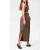 imageODODOS Modal Soft Maxi Skirt for Women Back Slit High Waist Casual Long Pencil SkirtsNutria