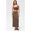 imageODODOS Modal Soft Maxi Skirt for Women Back Slit High Waist Casual Long Pencil SkirtsNutria