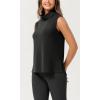 imageODODOS Modal Soft Mock Neck Tank Tops for Women Sleeveless Sweater Vest Casual Turtleneck Pullover TopBlack