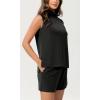 imageODODOS Modal Soft Mock Neck Tank Tops for Women Sleeveless Sweater Vest Casual Turtleneck Pullover TopBlack