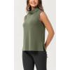 imageODODOS Modal Soft Mock Neck Tank Tops for Women Sleeveless Sweater Vest Casual Turtleneck Pullover TopDark Sage