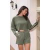 imageODODOS Modal Soft Relaxed Shorts for Women Adjustable Shockcord High Waist Casual Shorts with PocketsDark Sage