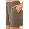 imageODODOS Modal Soft Relaxed Shorts for Women Adjustable Shockcord High Waist Casual Shorts with PocketsEspresso